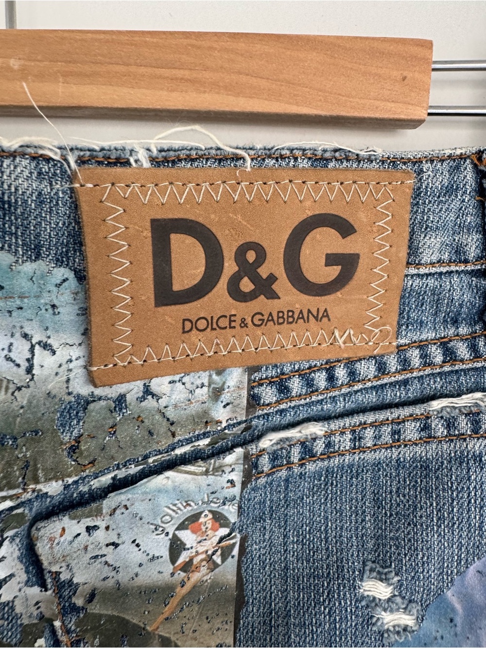 Dolce & Gabbana Blue Denim Graphic Patchwork Mini Skirt - Picture 5 of 8